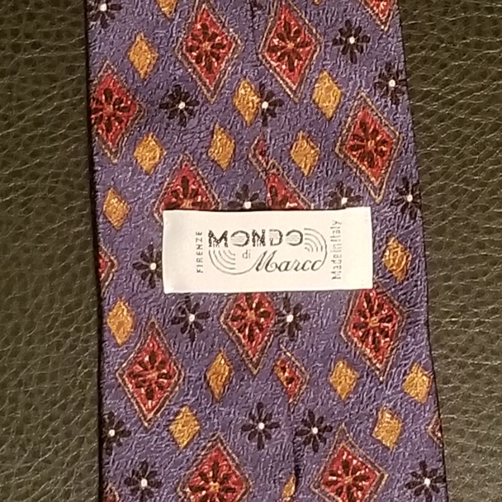 Mondo di Marco Geometric Men's Silk Tie - Picture 5 of 6